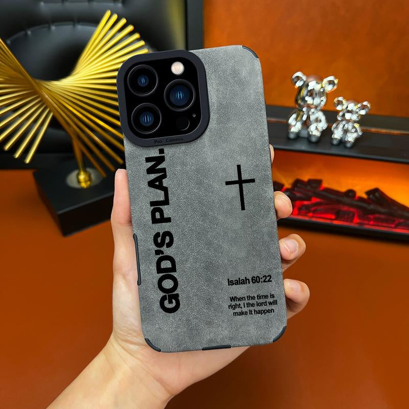 God'S Plan TPU All Inclusive Leather Phone Case Suitable for Iphone 17 Air 16 15 14 13 12 11 Pro Max plus X XS Max anti Drop, Shock, anti Slip Full Screen Protective Cover - ZQ76