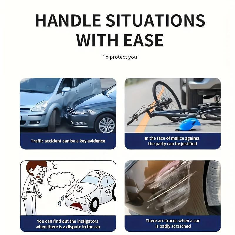 【QPJ】HD Driving Recorder，Super Night Vision, Loop Recording and 64GB Memory Card, Car Charger for Free Automotive Dvr Convenient Cop Dashcam