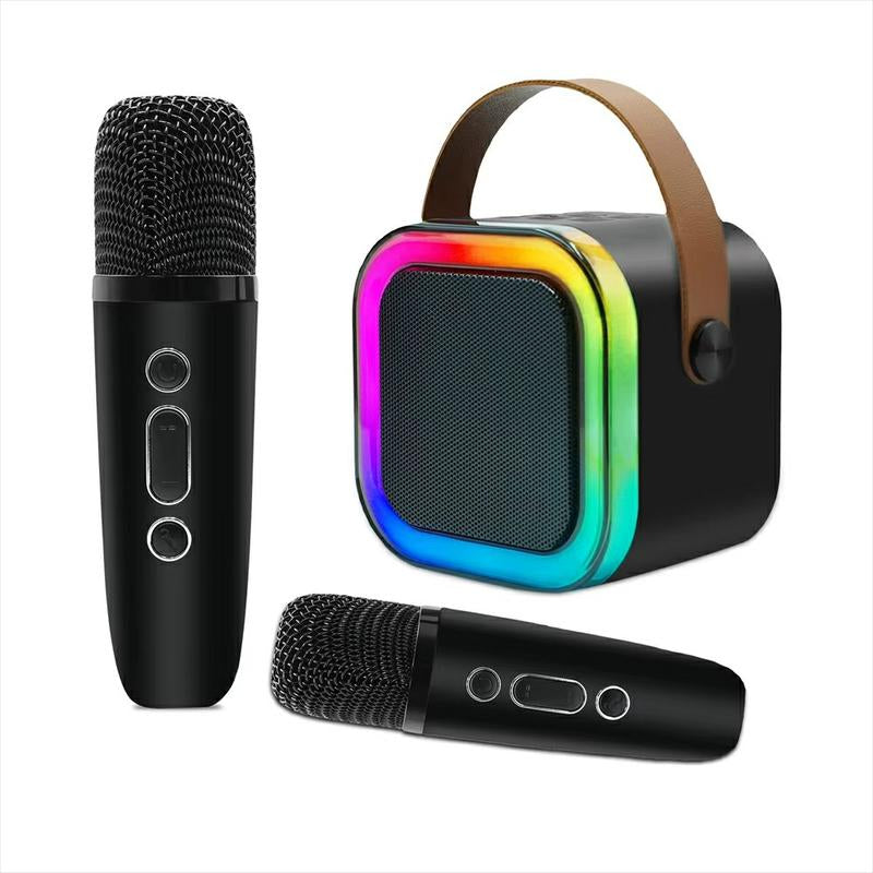 Mini Karaoke Machine with Microphone Sound System, Portable Karaoke Machine with 2 Wireless Microphones, Birthday Gifts for Girls and Children Aged 4-12, Family Gatherings,Tiktokshopbacktoschool
