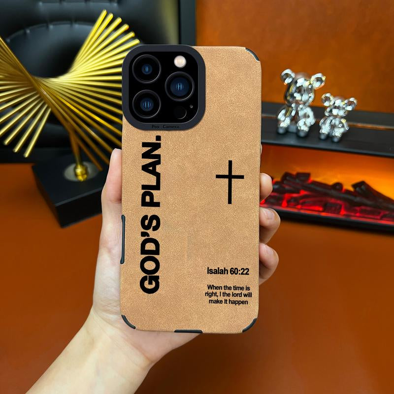 God'S Plan TPU All Inclusive Leather Phone Case Suitable for Iphone 17 Air 16 15 14 13 12 11 Pro Max plus X XS Max anti Drop, Shock, anti Slip Full Screen Protective Cover - ZQ76