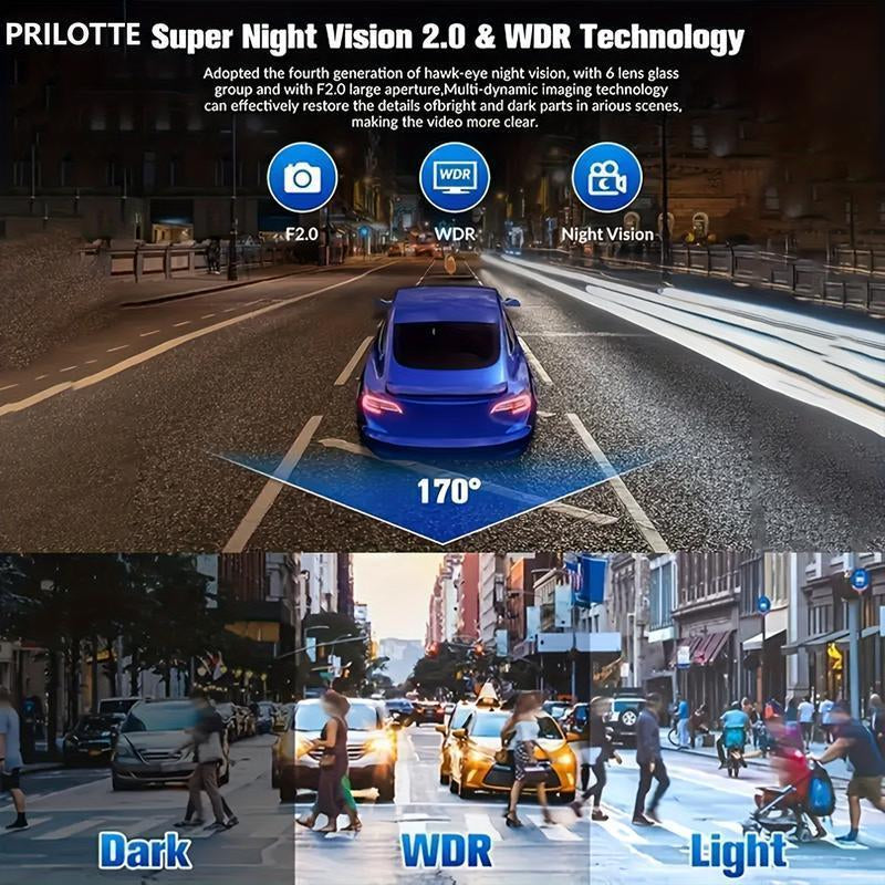 【QPJ】HD Driving Recorder，Super Night Vision, Loop Recording and 64GB Memory Card, Car Charger for Free Automotive Dvr Convenient Cop Dashcam