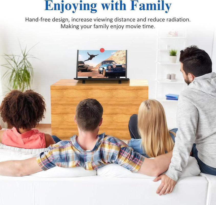 12" Screen Magnifier,3D HD Mobile Phone Magnifier Projector Screen Enlarger for Movies, Videos, and Gaming,Foldable Cell Phone Stand with Screen Amplifier,Supports All Smartphones (Black, 12Inch) Valentine'S Day