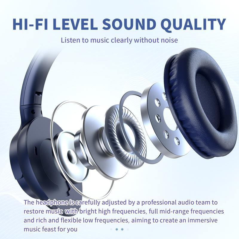 Electronic Wireless Bluetooth Headphones Over-Ear, Deep Bass Hi-Fi Stereo, 65H Playtime, Foldable Lightweight Headset with Mic for Ios/Android/Pc Headset Earbud Headphonesbluetooth Black #Tiktokshopholidayhaul Audio Wirelessheadphone