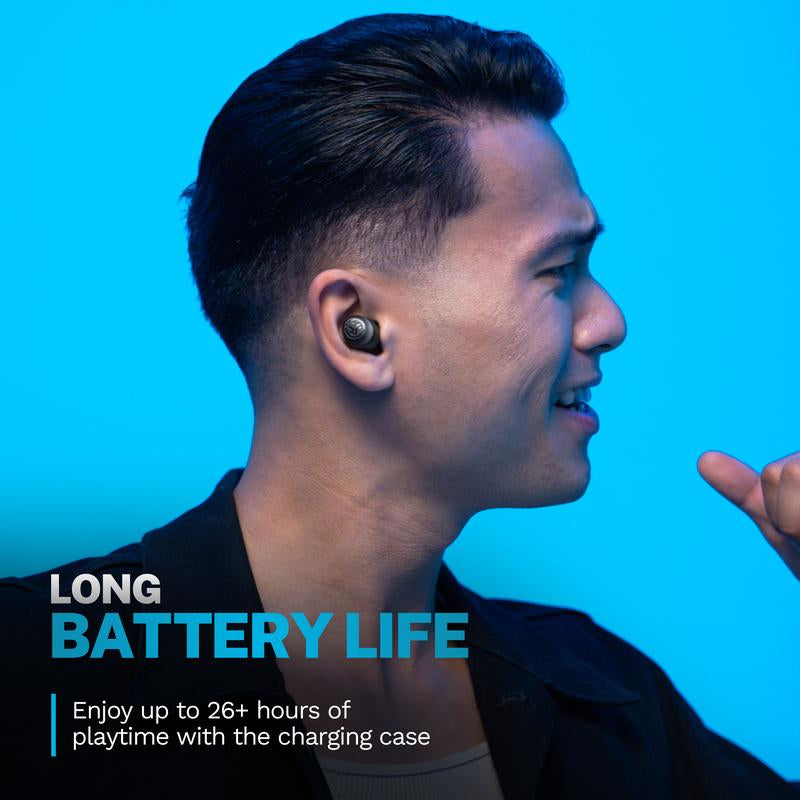 Jlab GO POP+ True Wireless Earbuds with 35+ Hour Playtime Dual Connect IPX4 Sweatproof Fast Charge 10 Minutes for 1+ Hour Playtime Rechargeable Bluetooth 5.3 Headset