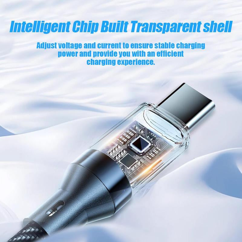 100W Fast Charging Type-C Data Cable, Intelligent Digital Display Phone Charging Cable, Wear-Resistant Nylon Braided Durable Data Cable for Iphone 15 & Android #TOP PICKS