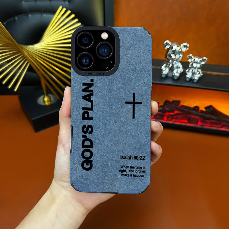 God'S Plan TPU All Inclusive Leather Phone Case Suitable for Iphone 17 Air 16 15 14 13 12 11 Pro Max plus X XS Max anti Drop, Shock, anti Slip Full Screen Protective Cover - ZQ76