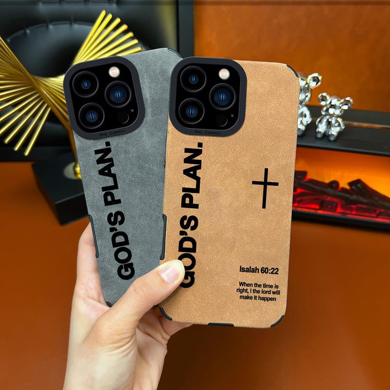 God'S Plan TPU All Inclusive Leather Phone Case Suitable for Iphone 17 Air 16 15 14 13 12 11 Pro Max plus X XS Max anti Drop, Shock, anti Slip Full Screen Protective Cover - ZQ76