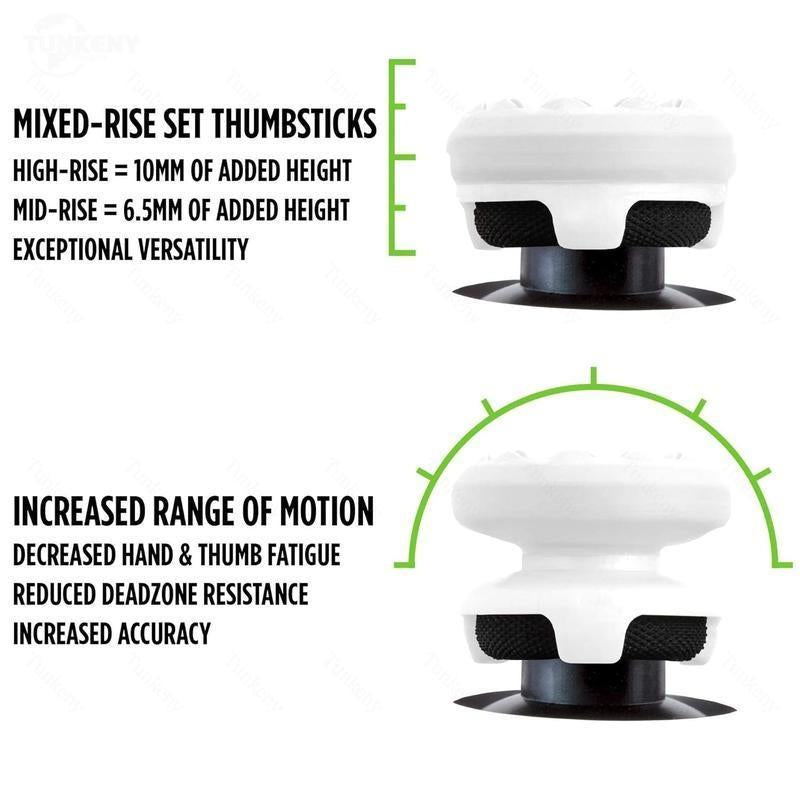 Gaming Grips with Thumbsticks, Thumbsticks Grips for PS4/PS5, XBOX, Professional Thumb Grips Joystick Cap Analog Stick Cover,Thumbsticks - 1 High-Rise & 1 Mid-Rise PS5/4