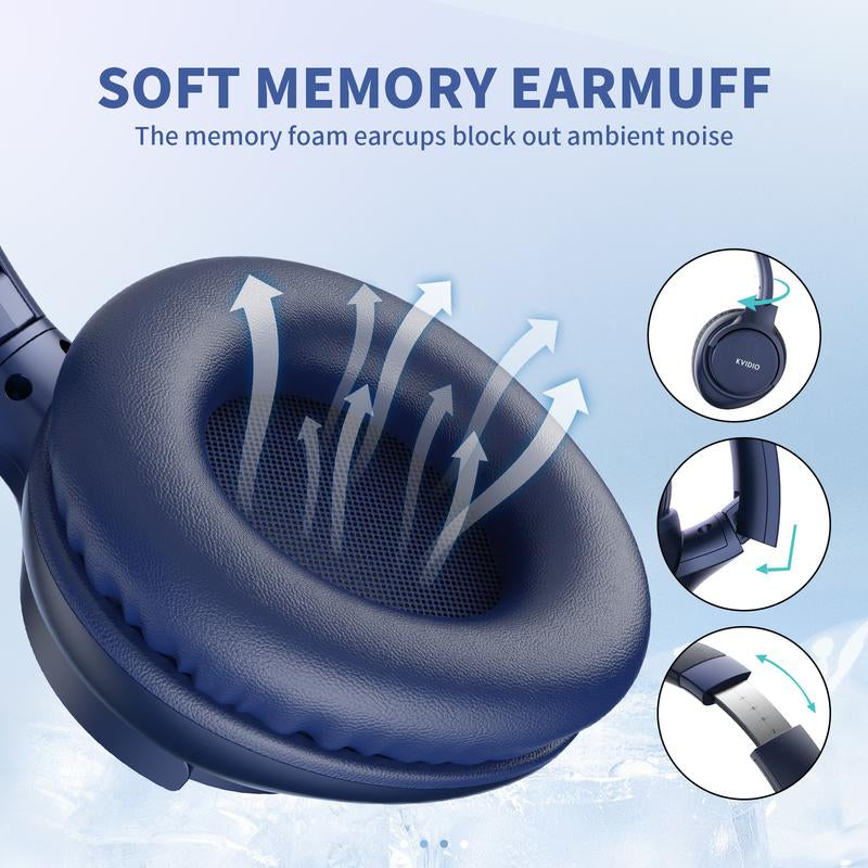 Electronic Wireless Bluetooth Headphones Over-Ear, Deep Bass Hi-Fi Stereo, 65H Playtime, Foldable Lightweight Headset with Mic for Ios/Android/Pc Headset Earbud Headphonesbluetooth Black #Tiktokshopholidayhaul Audio Wirelessheadphone