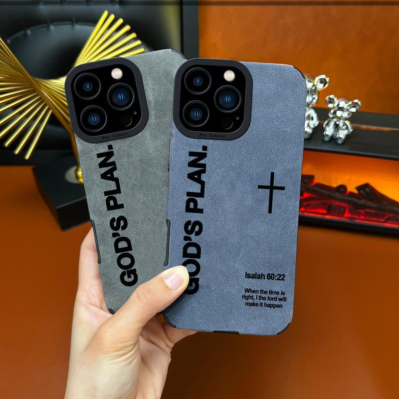 God'S Plan TPU All Inclusive Leather Phone Case Suitable for Iphone 17 Air 16 15 14 13 12 11 Pro Max plus X XS Max anti Drop, Shock, anti Slip Full Screen Protective Cover - ZQ76