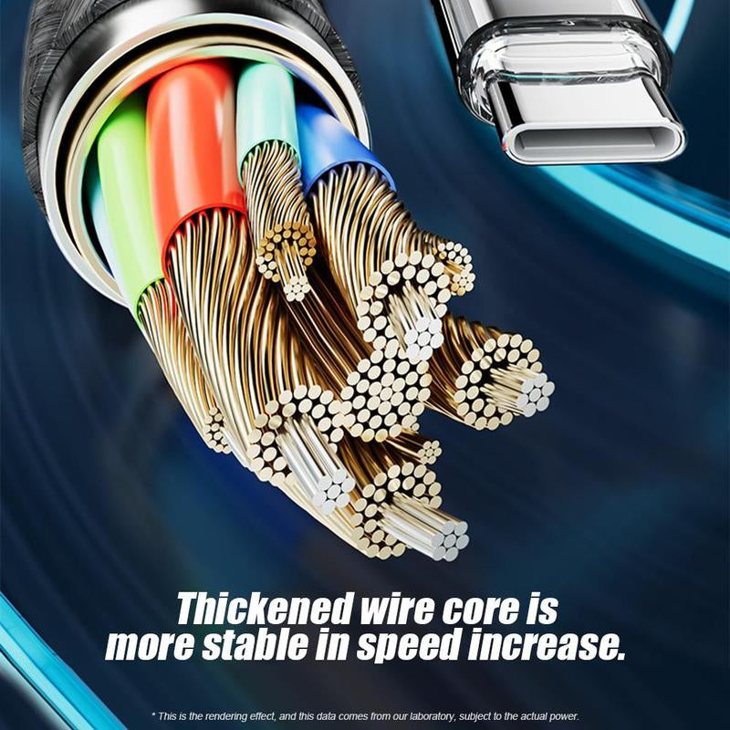 100W Fast Charging Type-C Data Cable, Intelligent Digital Display Phone Charging Cable, Wear-Resistant Nylon Braided Durable Data Cable for Iphone 15 & Android #TOP PICKS